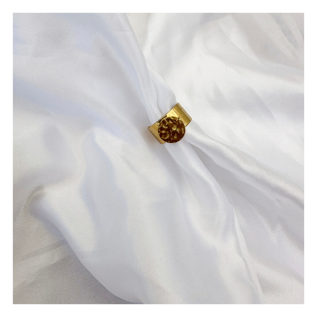 Bague Violette – Bague dorée à breloque violette en acier inoxydable