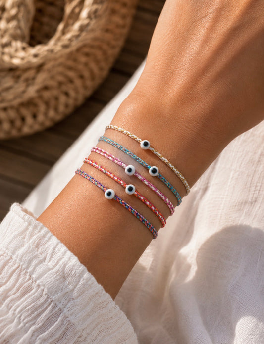 Bracelet Cassis – Bracelet cordon tressé avec œil porte-bonheur