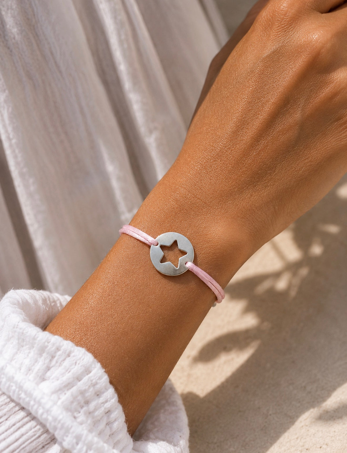 Bracelet Maïna – Bracelet cordon avec étoile argentée