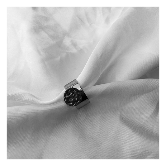 Bague Violette – Bague argentée à breloque en acier inoxydable