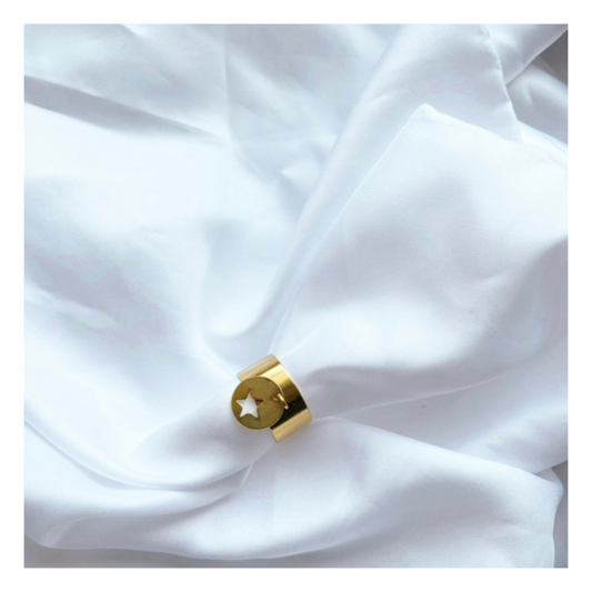 Bague Stella – Bague dorée à breloque en acier inoxydable